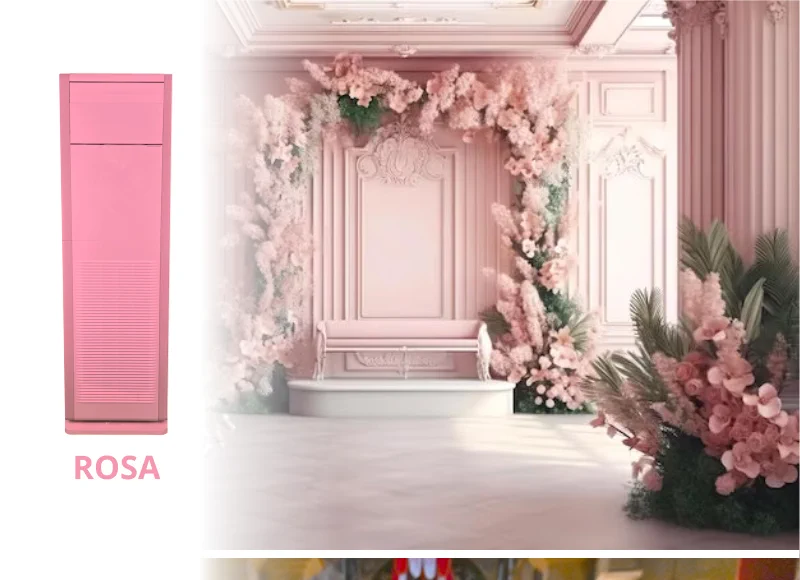 Condizionatore a colonna rosa