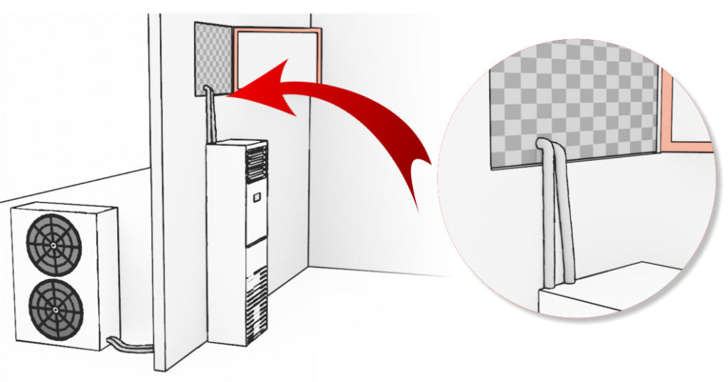Installazione colonna con passaggio alla finestra